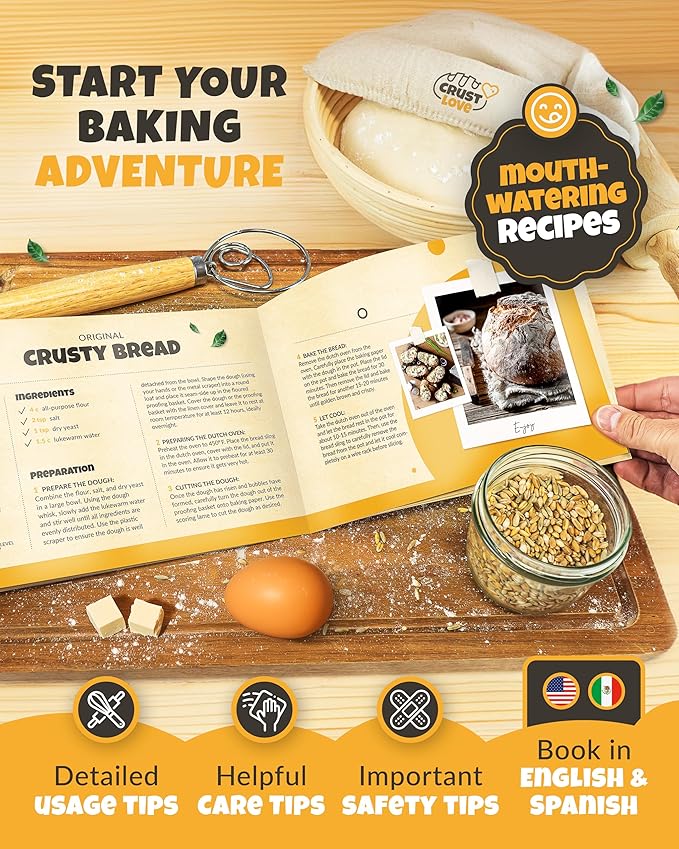 Dutch Oven for Bread Baking - incl. Sourdough Bread-Baking Supplies like Banneton Bread-Proofing