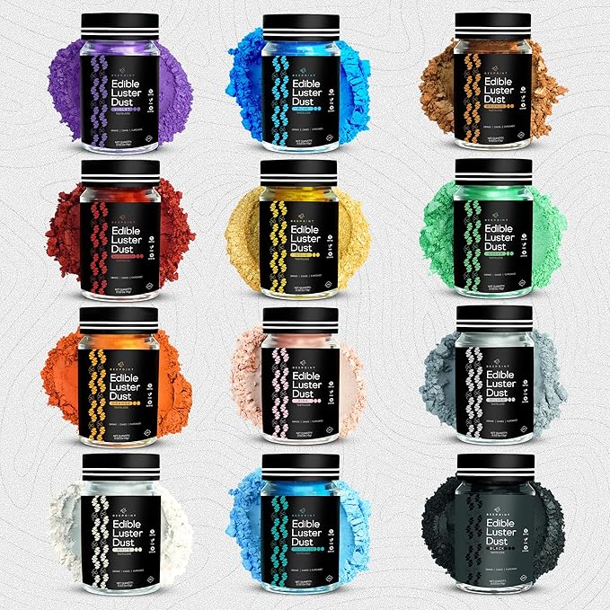 BeePoint Silver Edible Luster Dust 15g - Food Grade, Vibrant Color Shimmer Powdered Dust for
