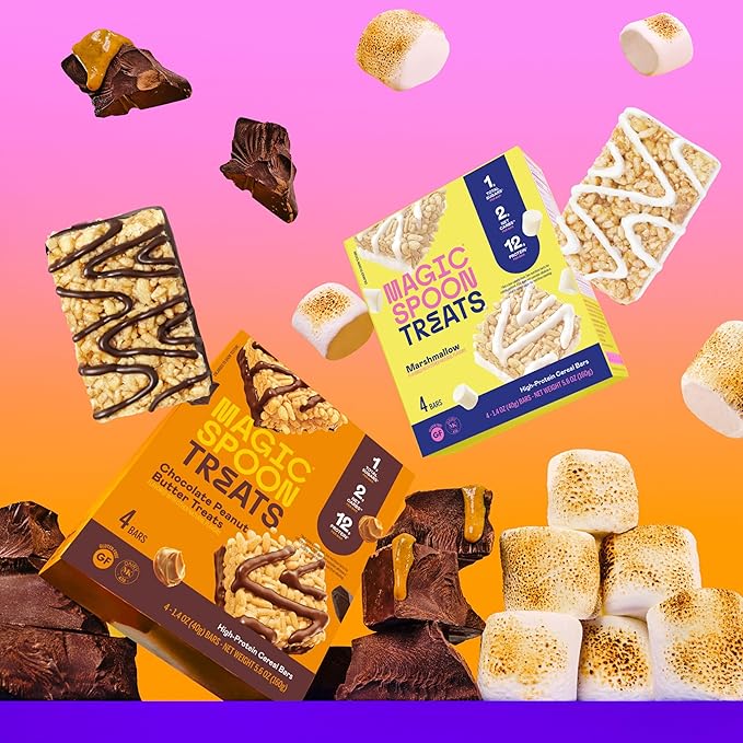 MAGIC SPOON Treats - High Protein Bars, Low Carb, Keto Friendly, 1g of Sugar, Gluten Free, Crispy