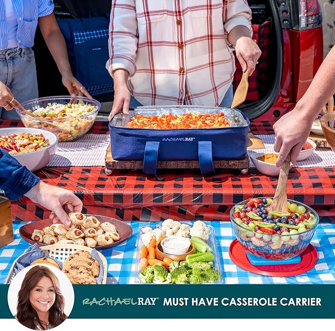 Rachael Ray Lasagna Lugger, Thermal Insulated Casserole Carrier for Hot or Cold Food, Lugger Tote