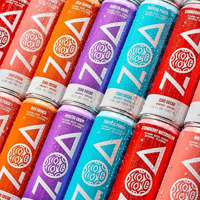 ZOA Zero Sugar Energy Drinks, Green Apple - Sugar Free with Electrolytes, Healthy Vitamin C, Amino