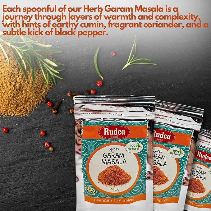 Rudca Food Georgian Garam Masala Spice Blend - Aromatic Spice Blend Georgian Natural Mix - 1.78 oz