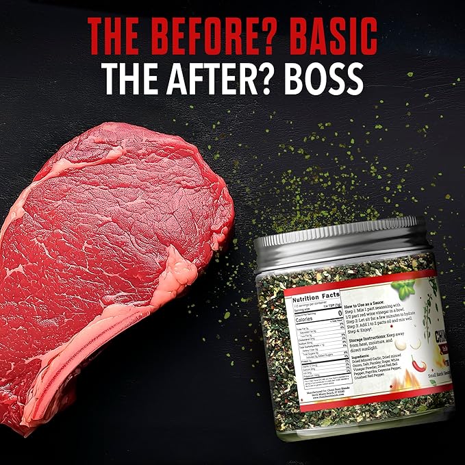 Chimi Boss Blends Infierno Chimichurri Dry Seasoning, 4 oz – Spicy Argentinian Herb & Chili Rub