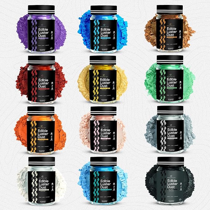 BeePoint White Edible Luster Dust 15g - Food Grade, Vibrant Color Shimmer Powdered Dust for Drinks