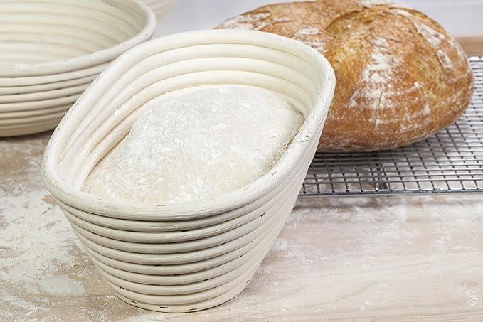 Saint Germain Bakery Premium Round Bread Banneton Basket with Liner - Perfect Brotform Proofing
