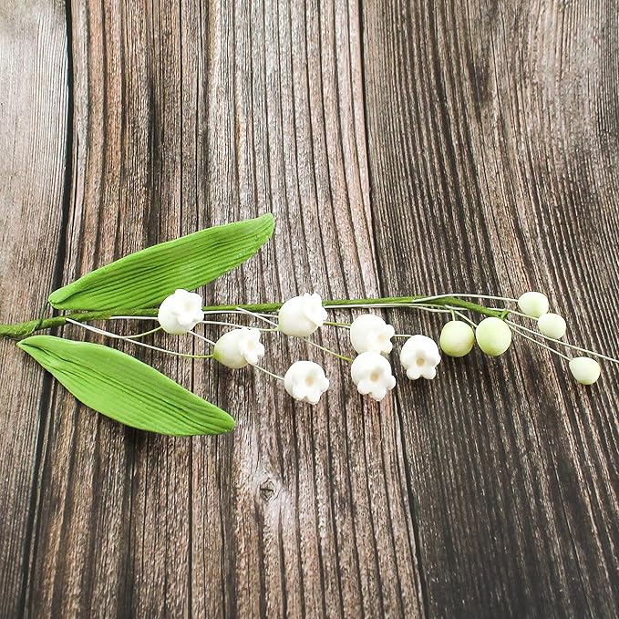 Global Sugar Art Lily of the Valley Sugar Cake Flowers Spray White, 4 Count by Chef Alan Tetreault