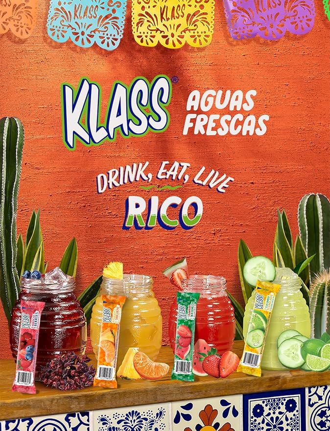 Klass Aguas Frescas | Drink Mix Cucumber Limeade | Sugar Free Drinks! (40 Count Powder Stick