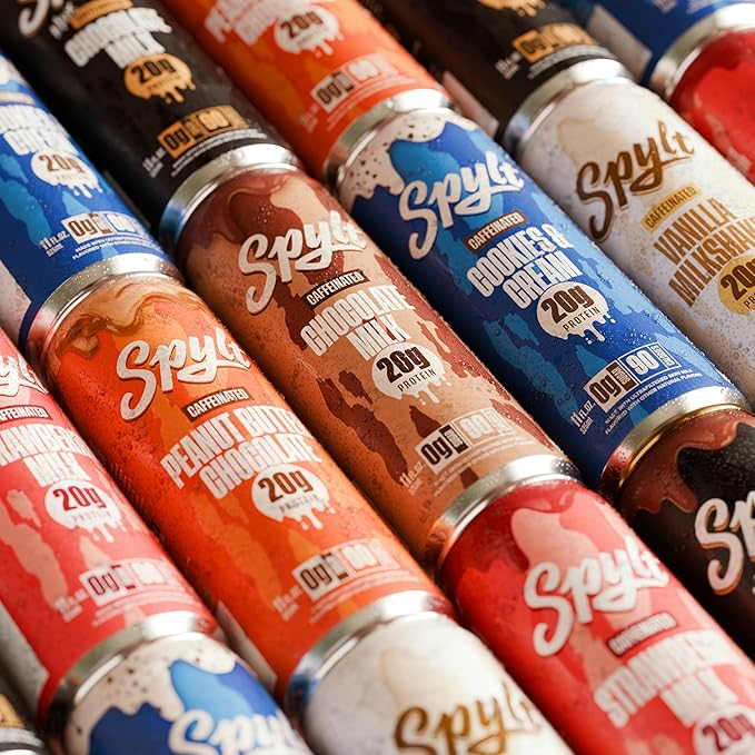 High Protein Milk - 6 Flavor Variety Pack with 60mg Caffeine & 20g Protein - 90 Calories, Ready to