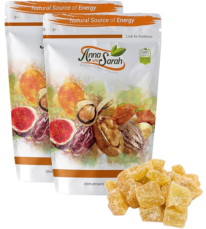 Anna and Sarah Unsulphured Crystallized Ginger Chunks in Resealable Bag, 2 lbs Pack of 2 - Total 4