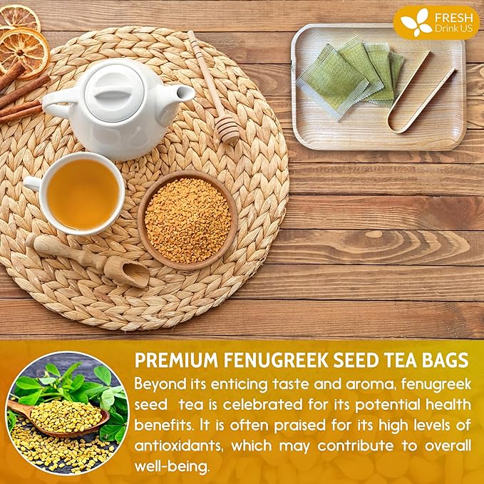FreshDrinkUS, Premium 55 Fenugreek Tea Bags, 100% Natural & Pure from Fenugreek. Fenugreek Herbal