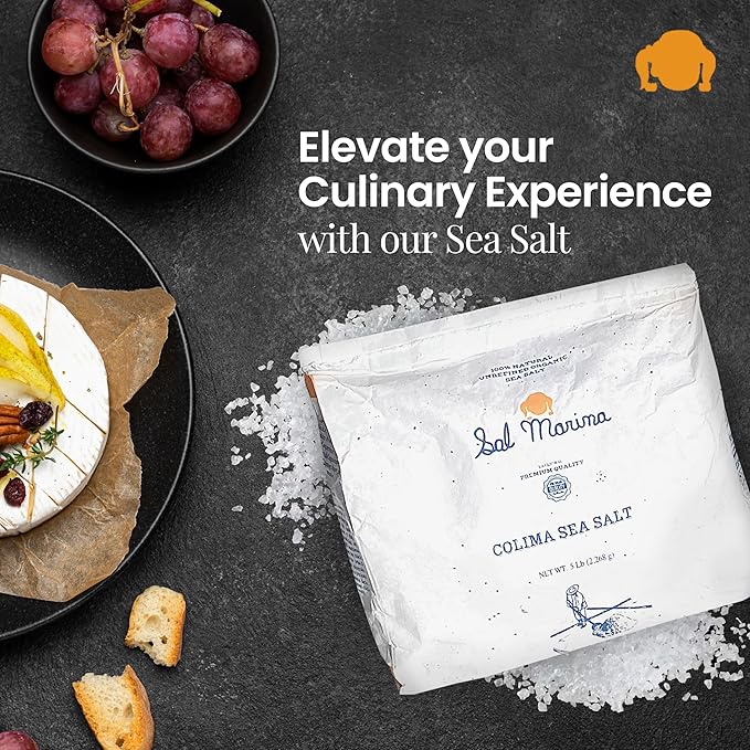 SAL MARINA | Unrefined Colima Sea Salt 5lbs - Harvested Hand | Kosher Salt 100 Percent Natural