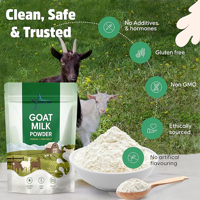 Stellar Goat Milk Powder – 2 lb | Grass-Fed from Australia | Easy to Digest, High in Protein