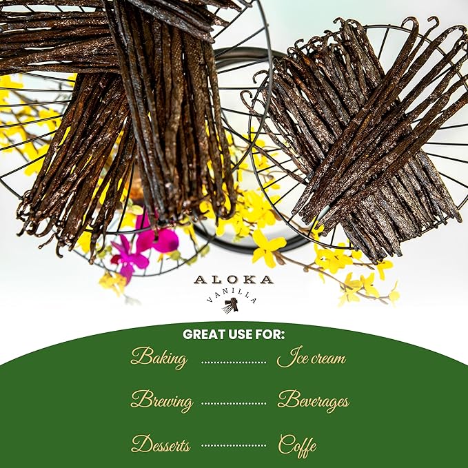 25 Count Organic Madagascar Vanilla Beans – Grade A Bourbon Pods | Gourmet Whole Vanilla Beans for