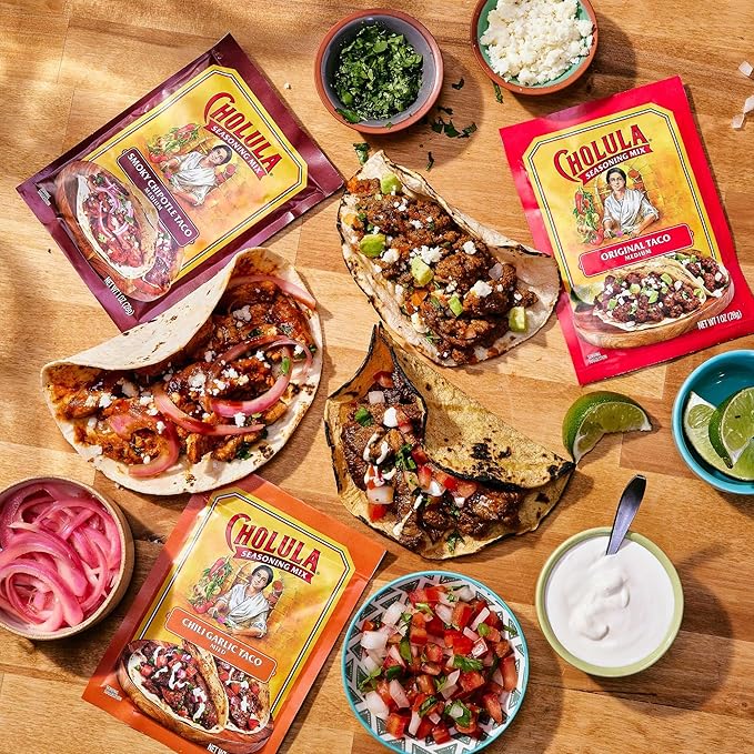 Cholula Chili Garlic Taco Seasoning Mix, 1 oz (Pack of 12)