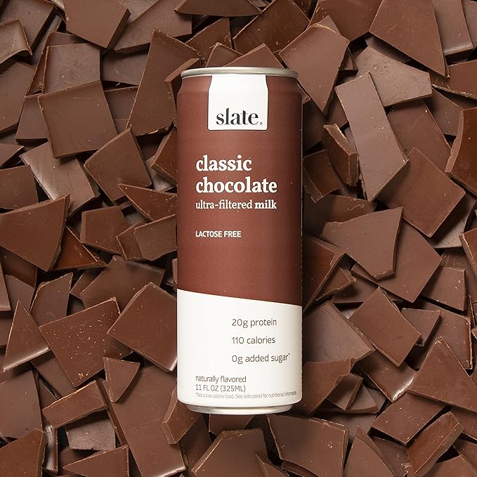 Slate Milk - High Protein Milk Shake - Classic Chocolate - Lactose Free, 20g Protein, 1g Sugar, 100