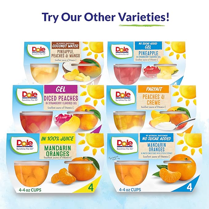 Dole Fruit Bowls Low Fat Apples & Creme Parfait Snacks, 4oz 24 Total Cups, Gluten & Dairy Free