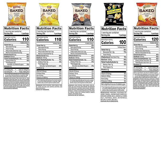 Frito Lay Baked & Popped Mix Variety Pack, (Pack of 40)