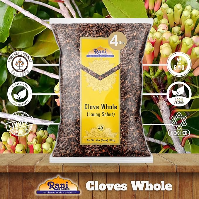Rani Cloves Whole (Laung) 64oz (4lbs) 1.81kg Great for Food, Tea, Pomander Balls and Potpourri