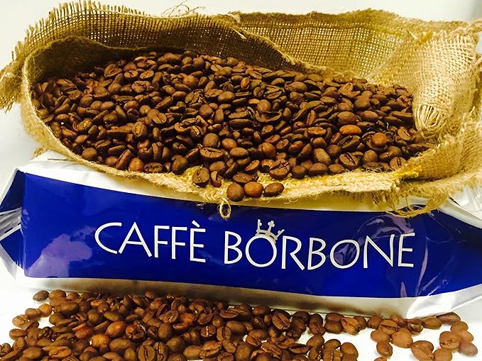 Caffe Borbone Whole Bean Coffee, Medium-Dark Roast, Blue Blend, Authentic Italian Coffee, 2.2 lb