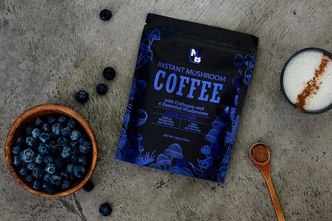 Sleep Boost Organic Mushroom Instant Coffee - 135g, 15 Servings Pouch - Healthy Coffee alternative