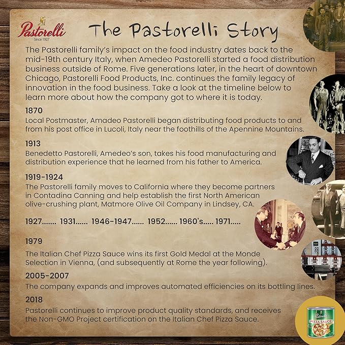 Pastorelli Pizza Sauce, Original Authentic Italian Pizza Sauce with Extra Virgin Olive Oil and