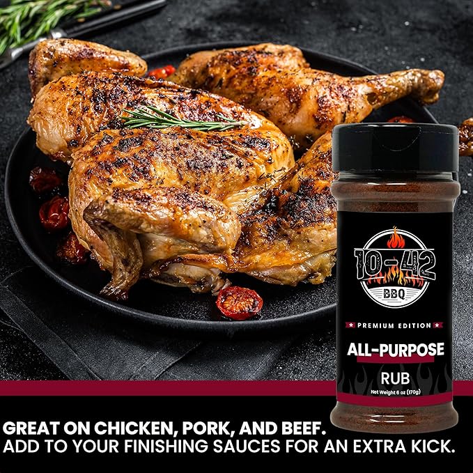 10-42 Steak Seasoning Gift Set - 3 Premium Flavors : All Purpose, Steak, Coffee Rub | Gourmet Meat