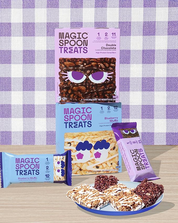 MAGIC SPOON Treats - High Protein Bars, Low Carb, Keto Friendly, 1g of Sugar, Gluten Free, Crispy