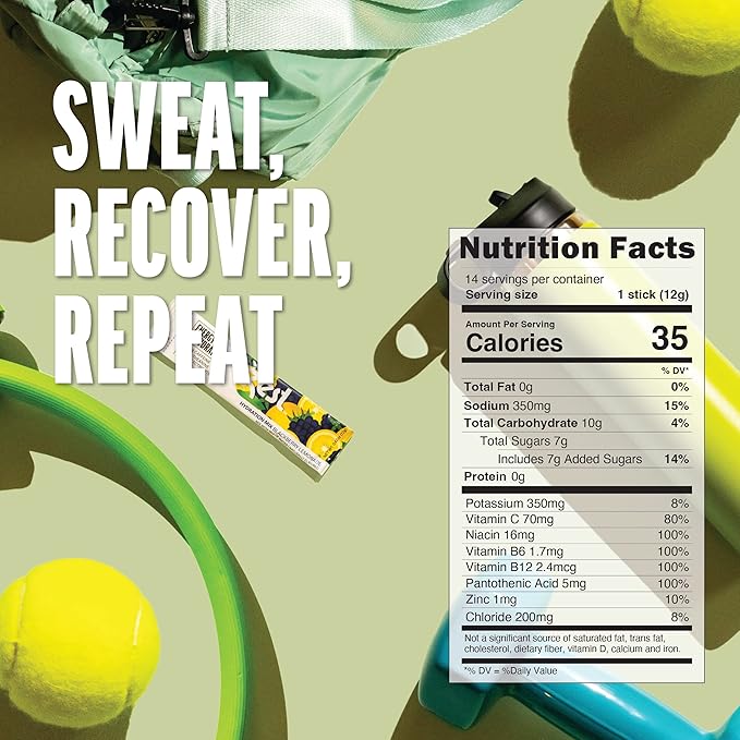 Zest Electrolyte Hydration Powder - Mix w/Water - 14 Packets - Low Sugar Liquid Enhancer (1 Pack