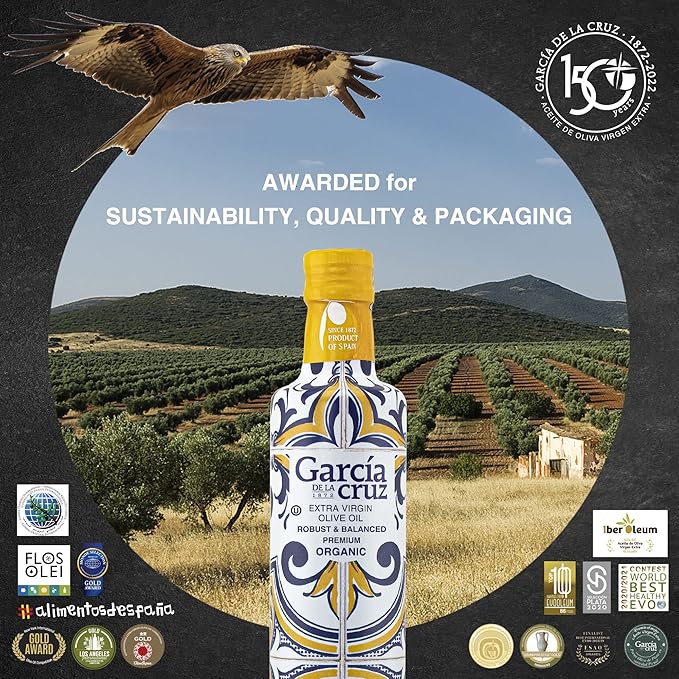 GARCÍA DE LA CRUZ - Organic Extra Virgin Olive Oil, Master Miller Premium Oil, Almond and Tomato
