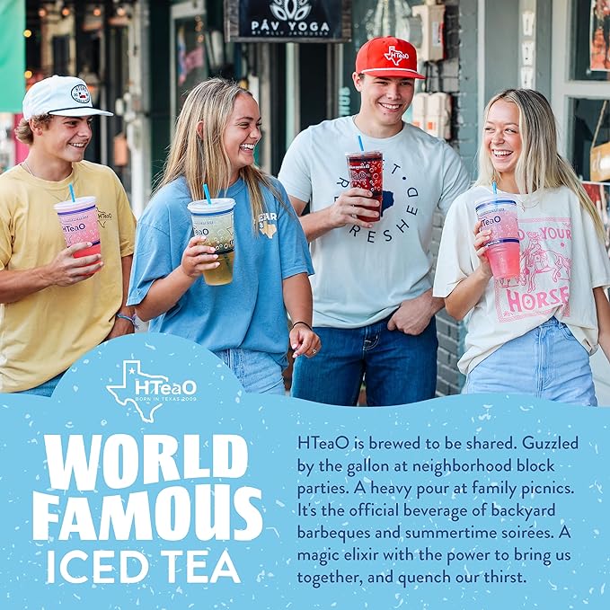 HTeaO Watermelon Texas-Style Flavored Iced Tea Bags for Summer – Instant Ice Tea Packets for Quick