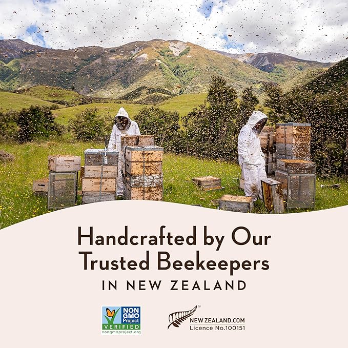 Wedderspoon Raw Premium Manuka Honey, 50+ MGO, 8.8 Oz, Unpasteurized New Zealand Honey, From Our