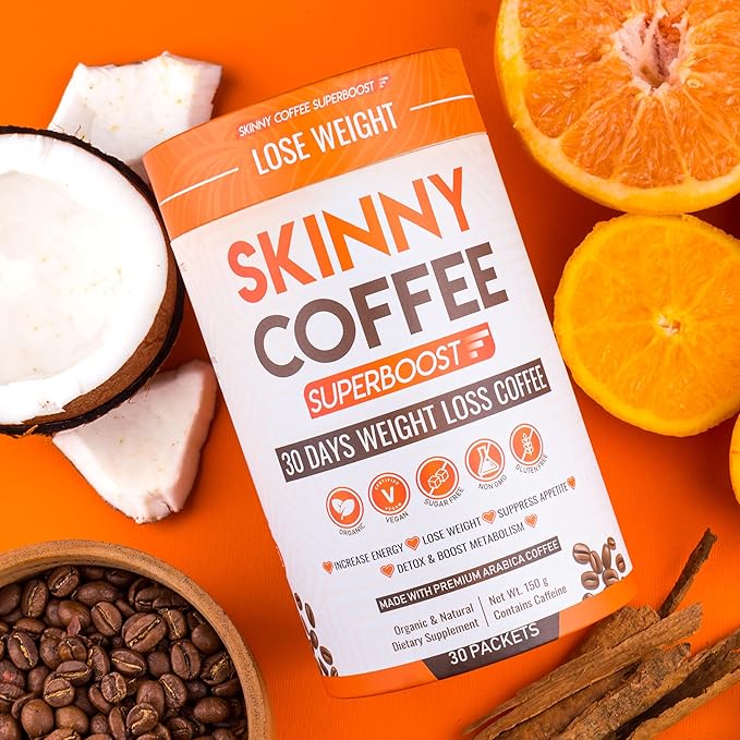Skinny Coffee Super Boost Weight Loss Coffee, Belly Fat Burner for Women & Men, Sugar-Free, Keto