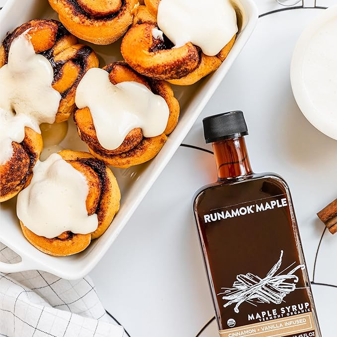Runamok Maple Cinnamon-Vanilla Infused Maple Syrup - Authentic & Real Vermont Maple Syrup | Gluten
