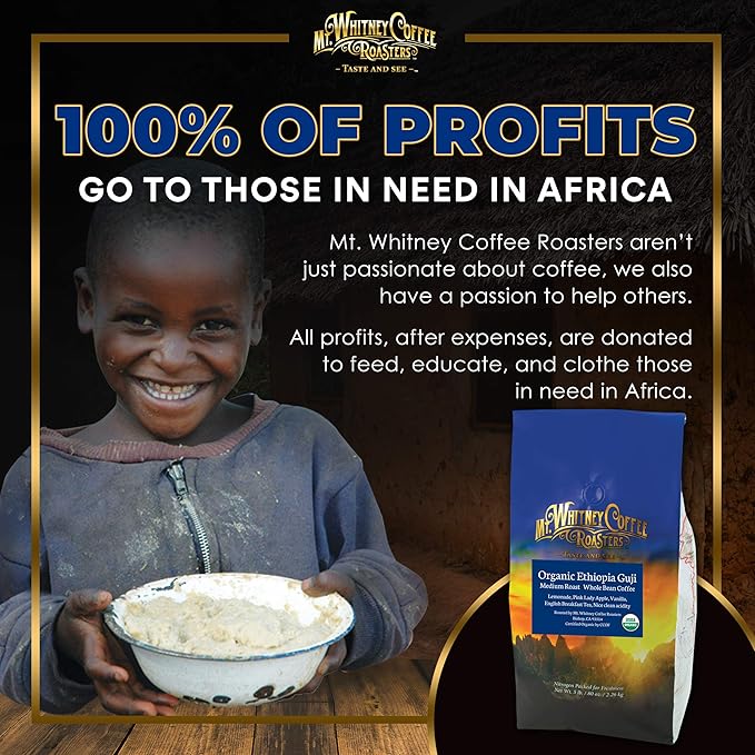 Mt. Whitney Organic Ethiopia Guji Coffee (Whole Bean, 5 Lb)