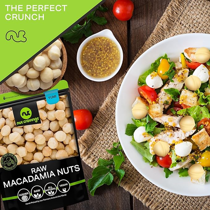 NUT CRAVINGS - Raw Macadamia Nuts, Unsalted, Shelled, (32oz - 2 LB) Bulk Nuts Packed Fresh in