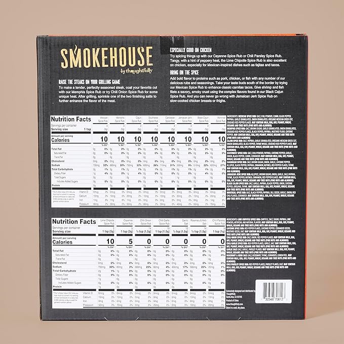 Smokehouse by Thoughtfully, Grilling Spices BBQ Set, Includes BBQ Tongs, Magnet and Flavorful