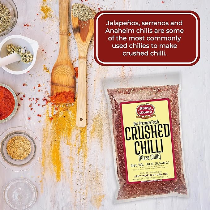 Crushed Red Pepper Flakes 10 Pound Bulk Value Pack - Chili Flakes - by Spicy World