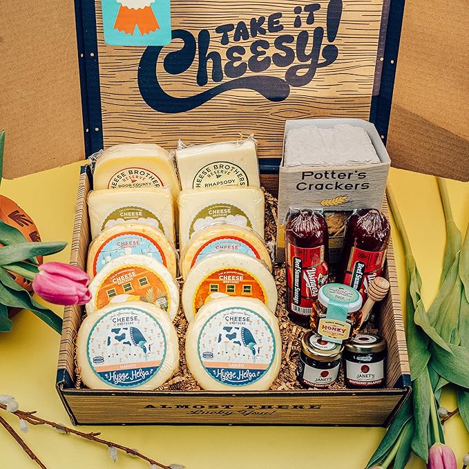 Cheese Bros Deluxe "World's Cheesiest Mom" Charcuterie Gift Box | Fresh from Wisconsin | Includes