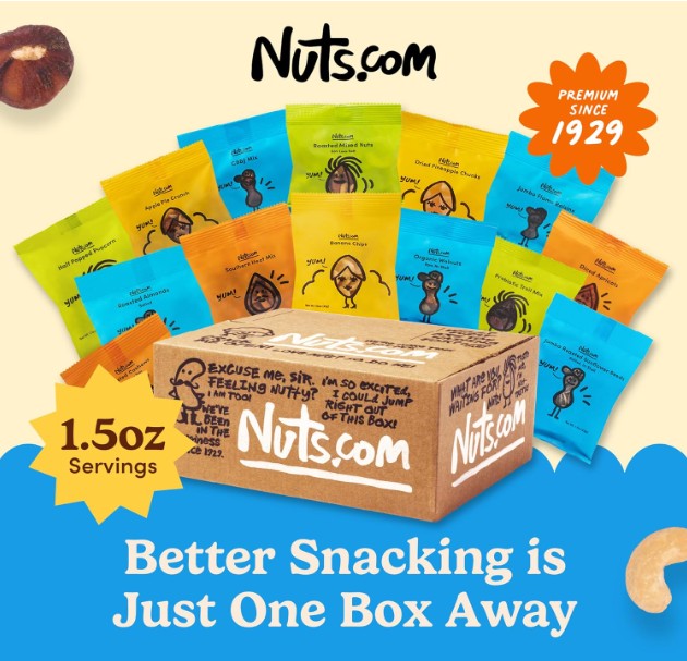 Nuts.com - Nuts and Dried Fruits Snack Box – Gourmet Mix Assortment for Festive Gifts – Package