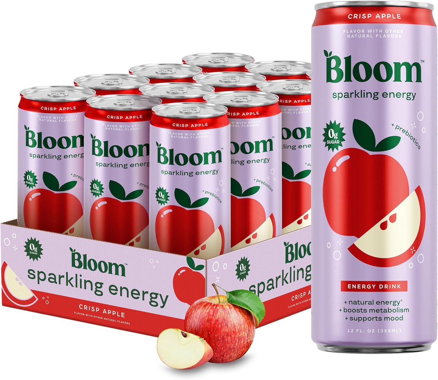 Bloom Nutrition Sparkling Energy Drink - Natural Caffeine, Zero Sugar, 180mg Caffeine