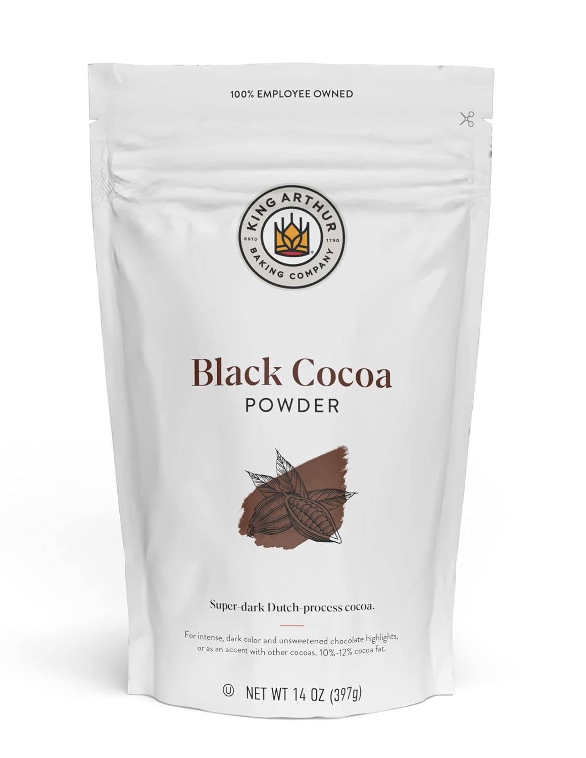 King Arthur Black Cocoa Powder, Dutch Processed Cocoa for Baking, Intense Dark Chocolate Flavor