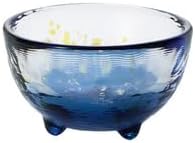 ADERIA Tsugaru Vidro Sake Glasses and Glass Sake Carafe Set [4 Shades of Tsugaru Blue]: 1 Sake