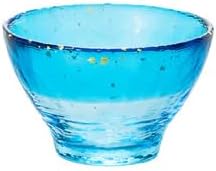 ADERIA Tsugaru Vidro Sake Glasses and Glass Sake Carafe Set [4 Shades of Tsugaru Blue]: 1 Sake