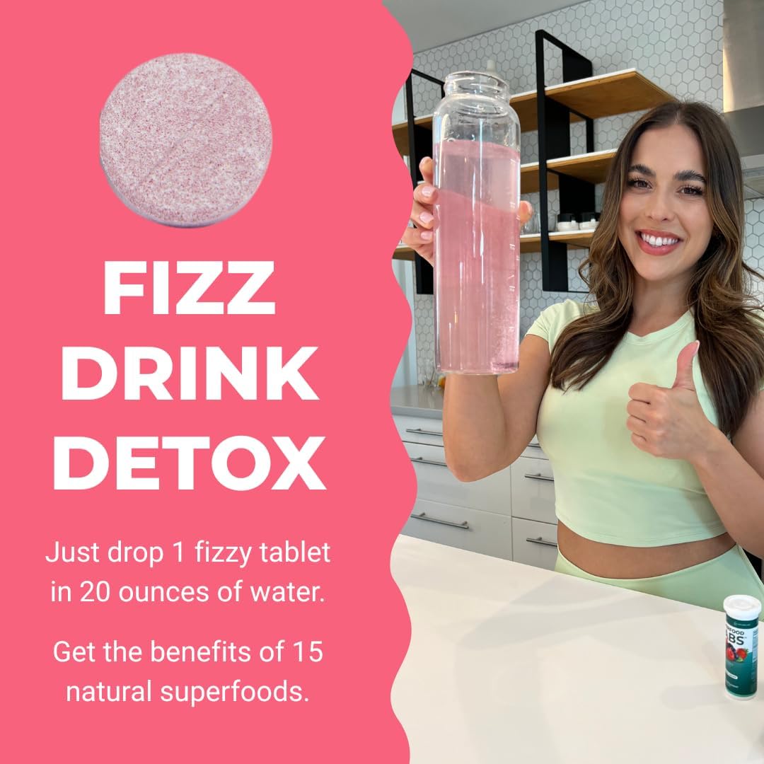 Superfood Tabs Detox Cleanse Drink - Fizzy Nutrition Supplement for Women and Men - Support Healthy