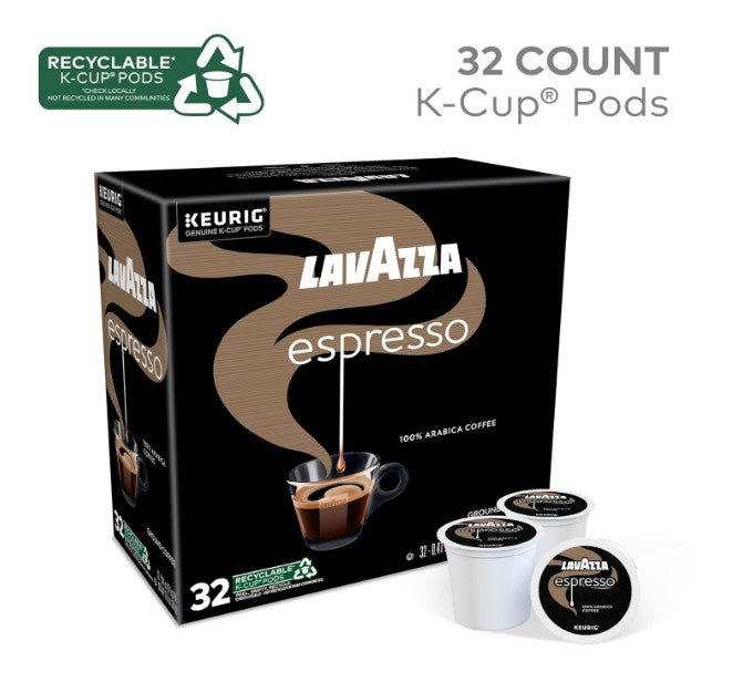 Lavazza Espresso Coffee K-Cups, 32 Count