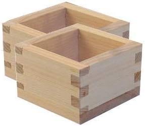 JapanBargain 3323x2, Wooden Sake Cups Masu Japanese Hinoki Wood Saki Cup Box Made in Japan, Plain