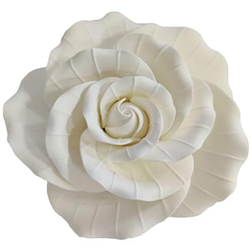 O'Creme Garden Roses Gumpaste Flower Set - White Edible Flowers for Cake Decorating - Sugar Paste