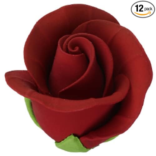 O'Creme Garden Roses Gumpaste Flower Set - Red - Edible Flowers for Cake Decorating - Sugar Paste