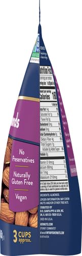 Fisher Chef's Naturals Unsalted Whole Almonds 16oz Resealable Bag, Raw Nuts Perfect for Cooking, Baking & Snacking, Healthy Snacks for Adults, Vegan Protein, Keto Snack, Gluten Free