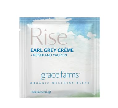 Grace Farms RISE Wellness Organic Tea Blend (100 Enveloped Pyramid Sachets w/ String & Tag) |